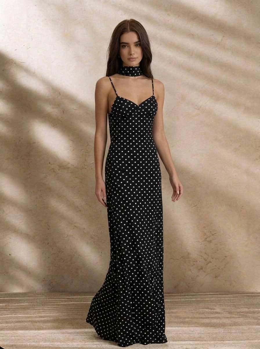 Luna • Vestido Largo de Lunares