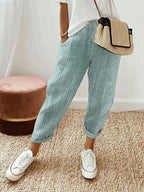 Pantalones de mujer de corte holgado a rayas