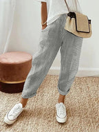 Pantalones de mujer de corte holgado a rayas