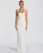 Sofía • Vestido Maxi Entallado con Escote Cuadrado