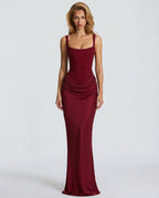 Sofía • Vestido Maxi Entallado con Escote Cuadrado