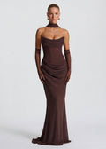 Tania • Vestito Lungo Aderente con Choker e Schiena con Lacci