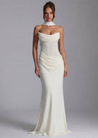 Tania • Vestito Lungo Aderente con Choker e Schiena con Lacci