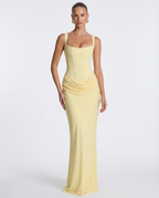 Sofía • Vestido Maxi Entallado con Escote Cuadrado