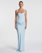 Sofía • Vestido Maxi Entallado con Escote Cuadrado