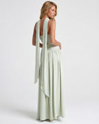 Valeria • Vestido Maxi Strapless con Abertura y Detalle de Pañuelo