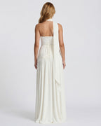 Valeria • Vestido Maxi Strapless con Abertura y Detalle de Pañuelo