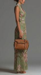 Sofia • Mono de gasa plisada con estampado floral (alt)