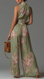 Sofia • Mono de gasa plisada con estampado floral (alt)