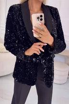 LUXARA • Blazer con lentejuelas brillantes