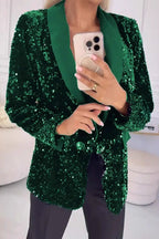 LUXARA • Blazer con lentejuelas brillantes