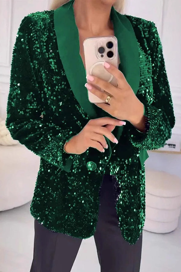 LUXARA • Blazer con lentejuelas brillantes