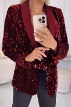LUXARA • Blazer con lentejuelas brillantes
