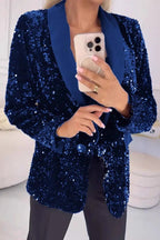 LUXARA • Blazer con lentejuelas brillantes