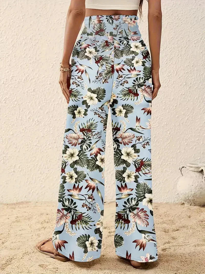Alexa™ Pantalones con elegante estampado floral