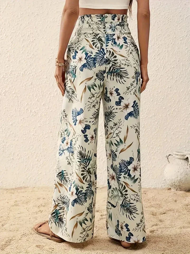 Alexa™ Pantalones con elegante estampado floral