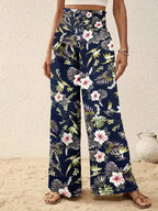 Alexa™ Pantalones con elegante estampado floral