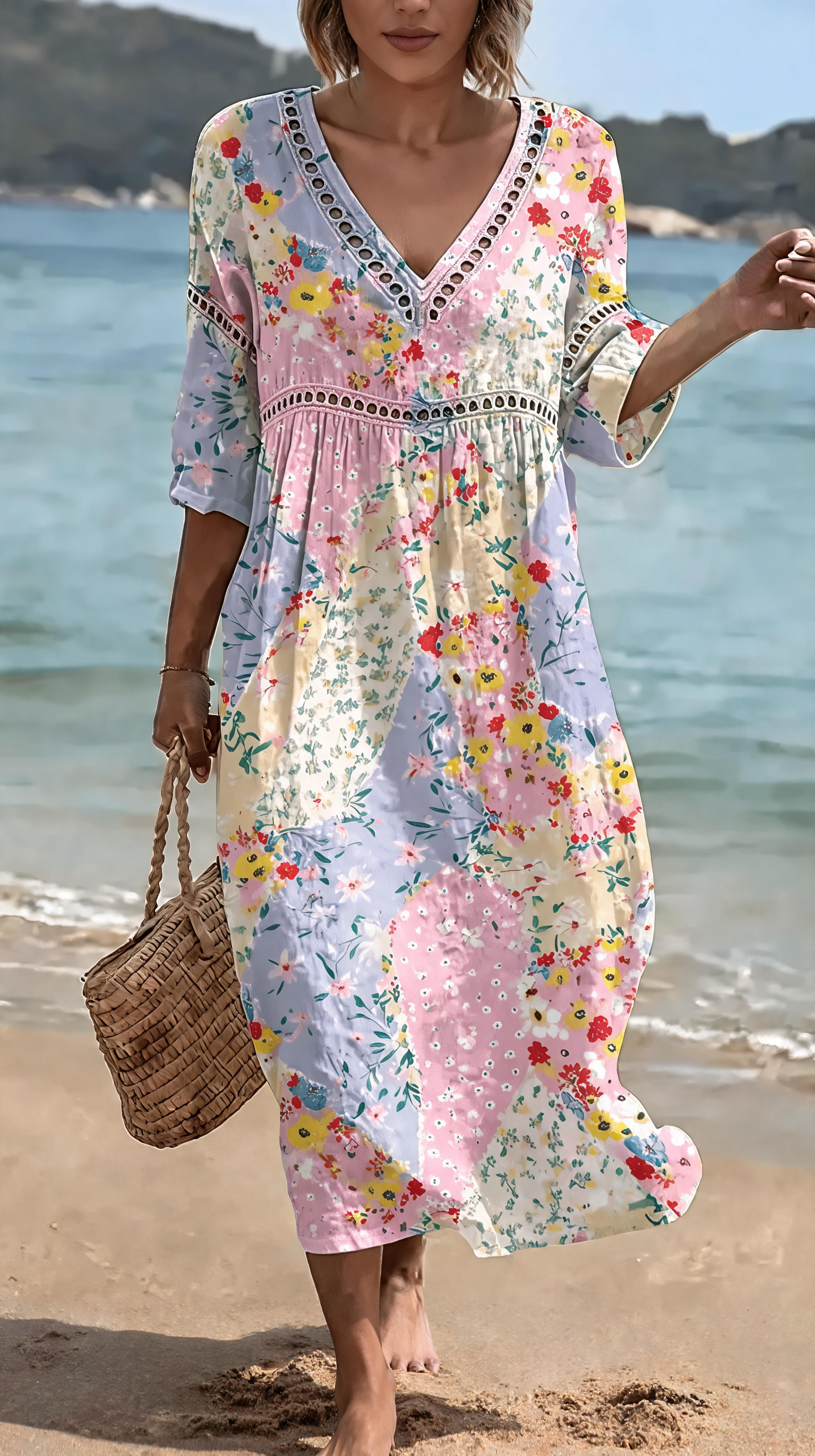 Luna – Vestido midi Floral Breeze