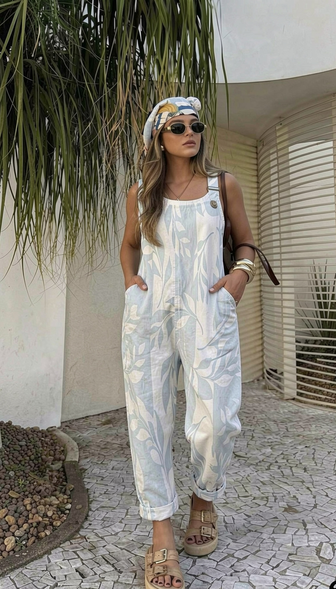 Clara • Mono con Estampado de Hojas