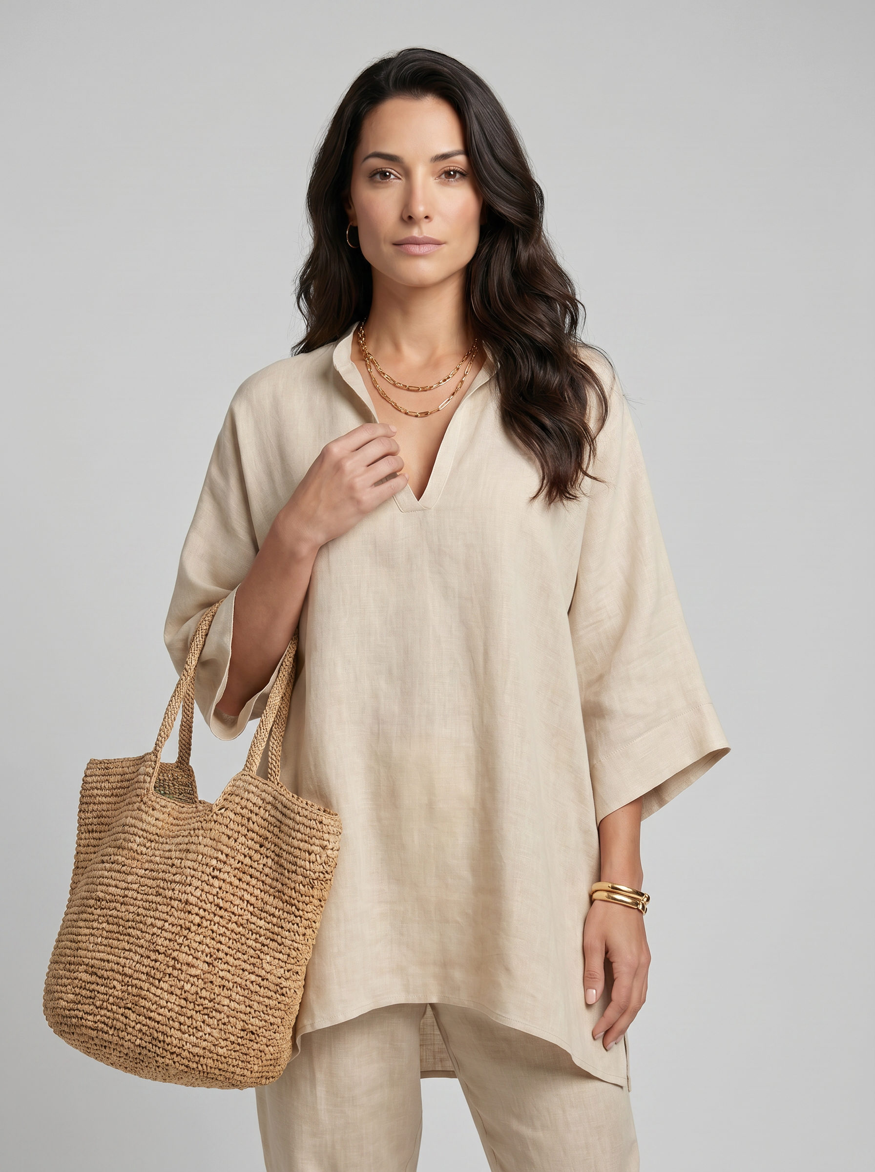 Marina | Completo casual da donna due pezzi con scollo a V