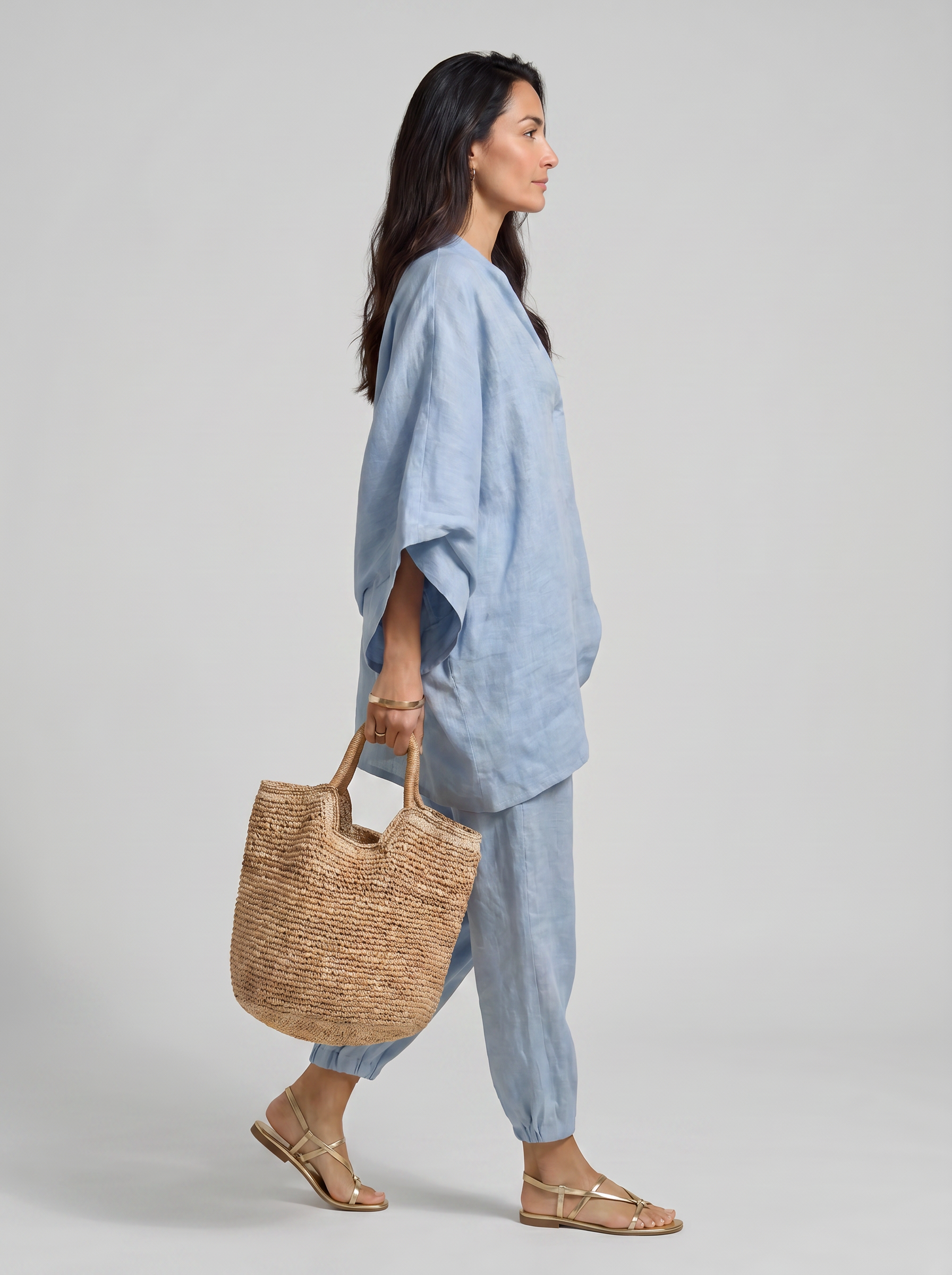 Marina | Completo casual da donna due pezzi con scollo a V