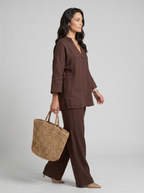 Marina | Completo casual da donna due pezzi con scollo a V