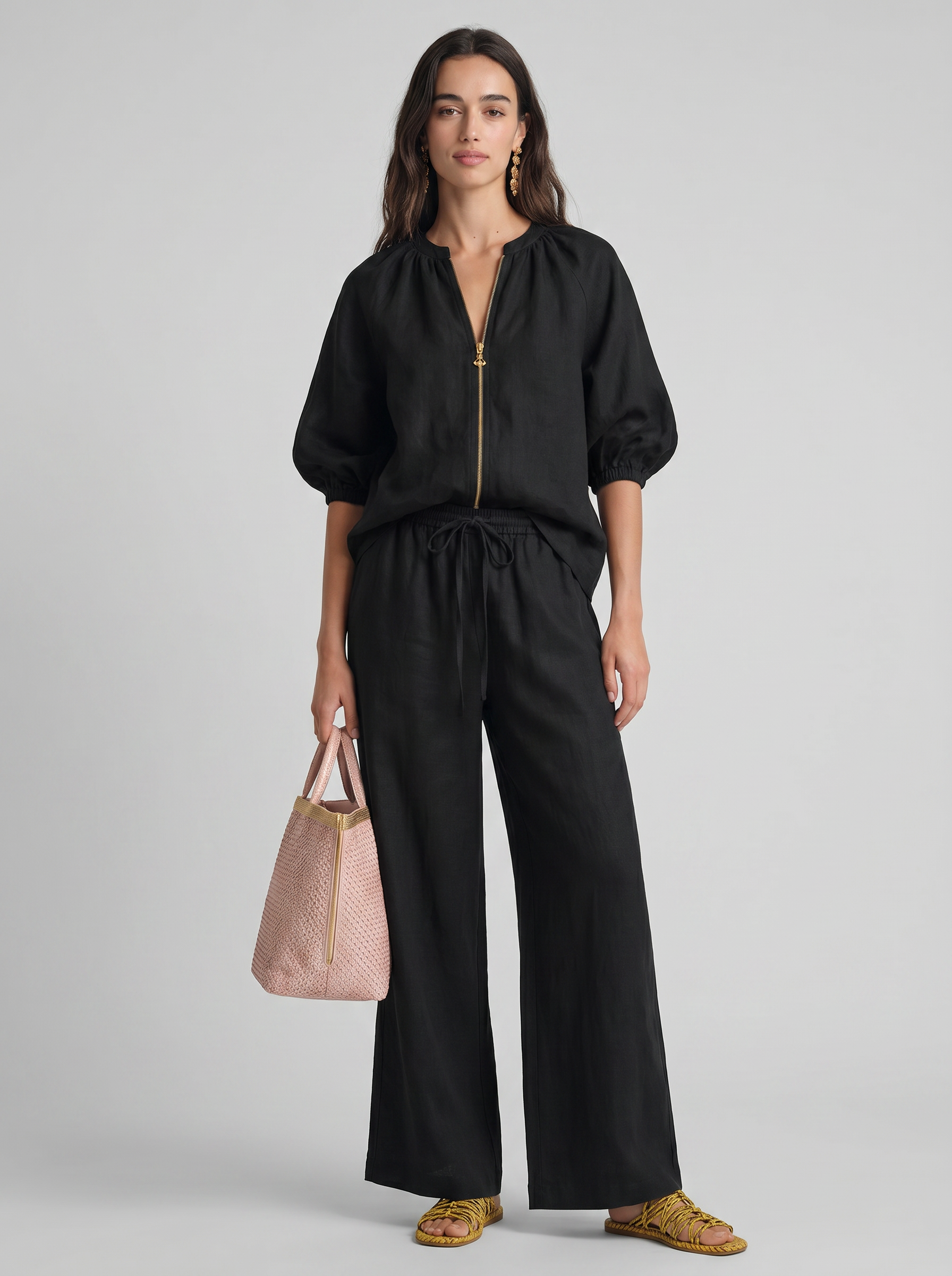 Alba | Conjunto de dos piezas: Camisa de estilo relajado y pantalón de pernera ancha