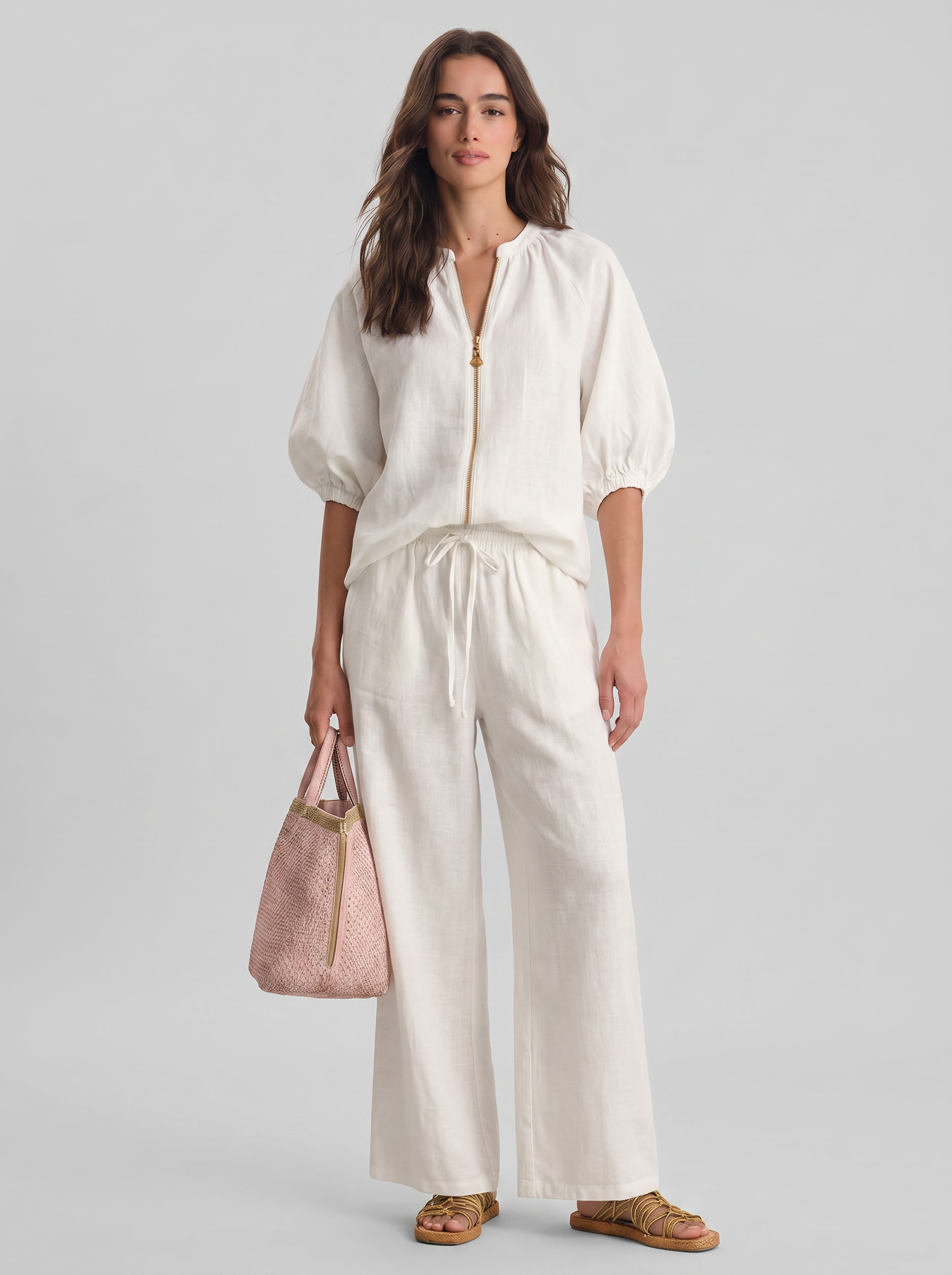 Alba | Conjunto de dos piezas: Camisa de estilo relajado y pantalón de pernera ancha