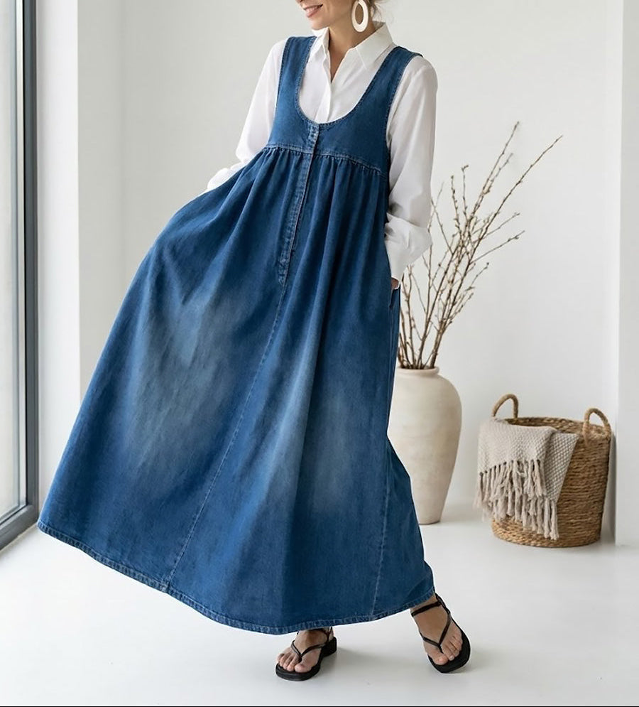 Avery • Abito lungo in denim senza maniche