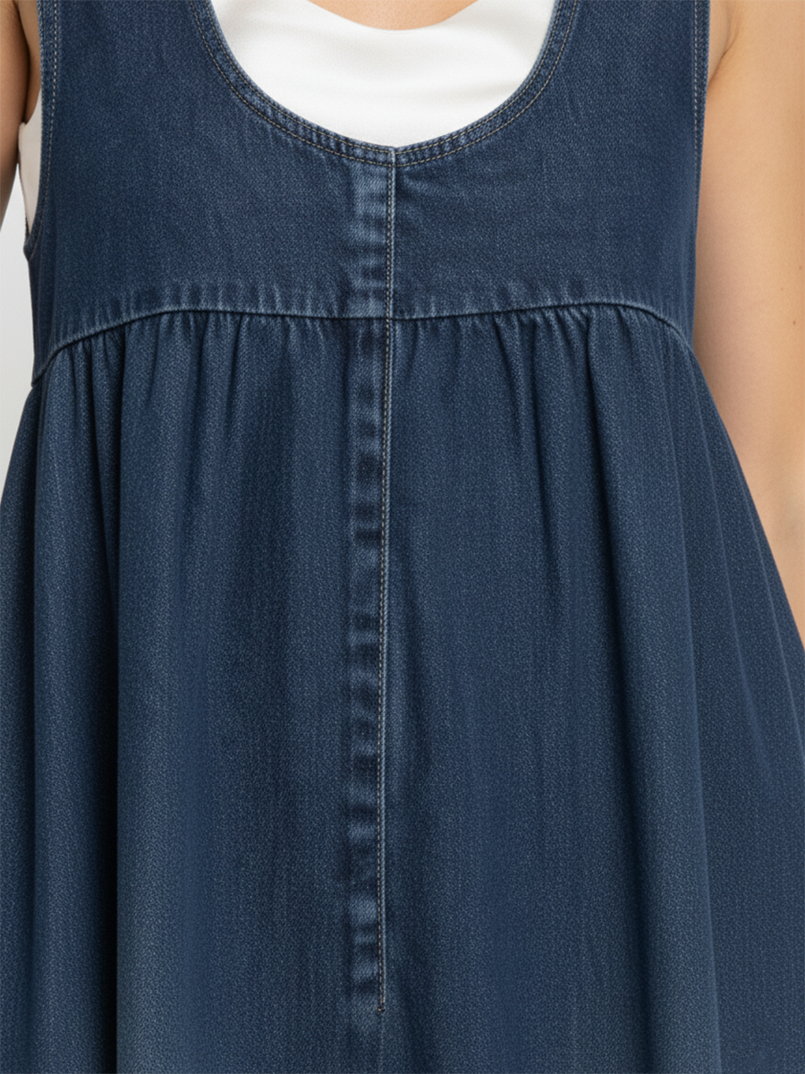 Avery • Vestido Maxi Vaquero sin Mangas