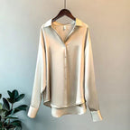 Natalia • Blusa in Raso Oversize con Bottoni