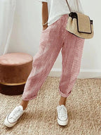 Pantalones de mujer de corte holgado a rayas